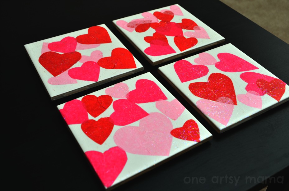 Valentine's Day Magnetic Tile Art - Craft Project Ideas