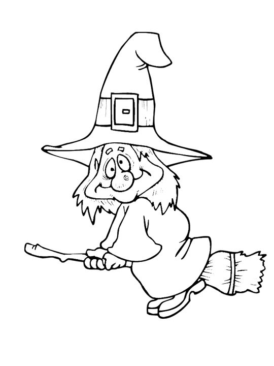 Desenho de Bruxa Feia do Dia das Bruxas para colorir