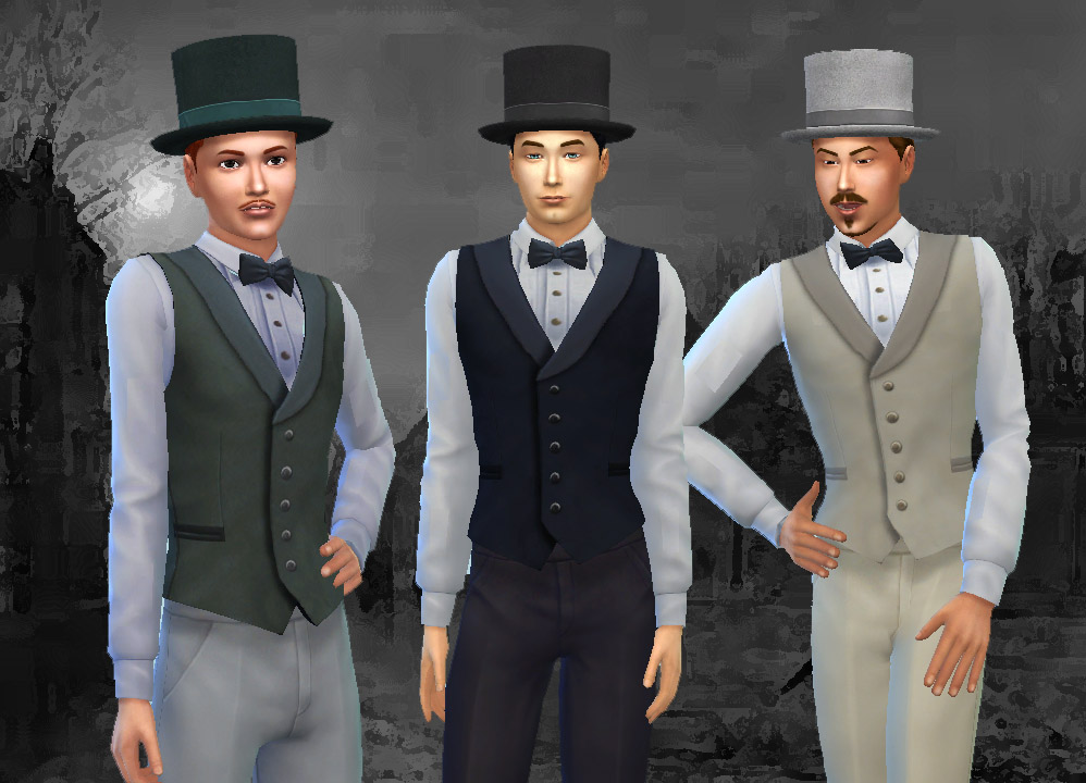 My Sims 4 Blog: Victorian Fashion for Men (Hat + Vest) for ...