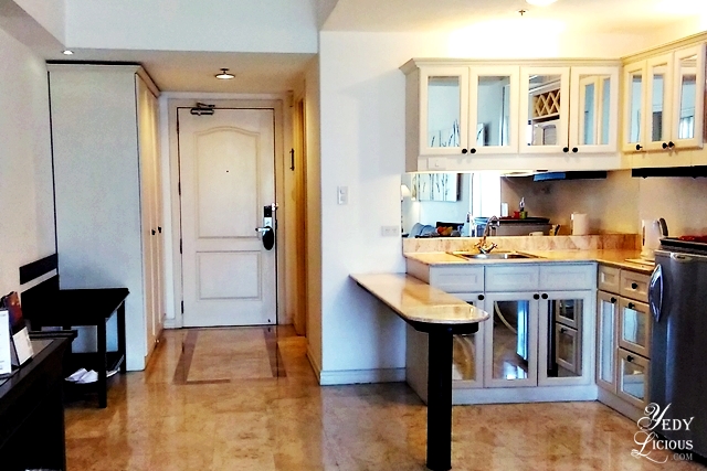 View of the Kitchen, Closet, and bathroom of the Premiere Suite Vivere Hotel