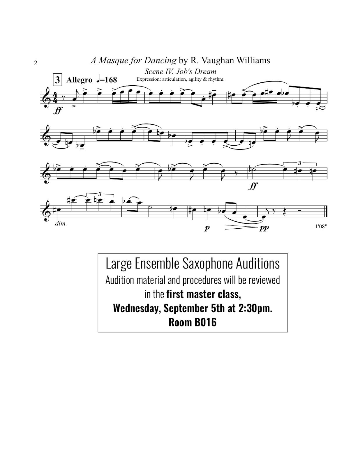 University of Victoria Saxophone Studio 2018 Large Ensemble Audition