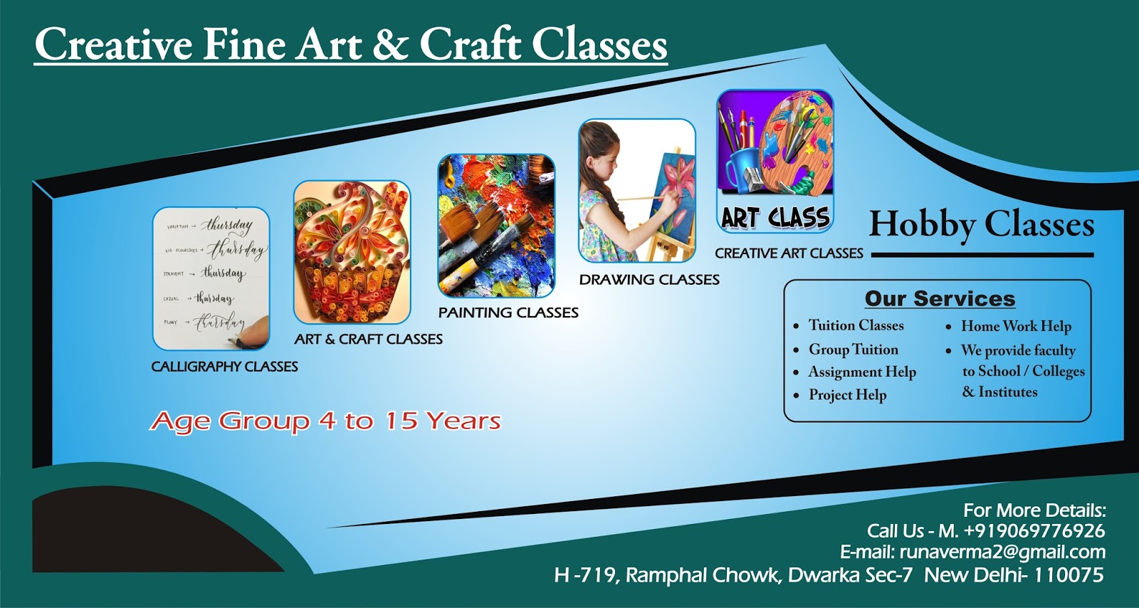 best fine art creative classes in dwarka new delhi drawing