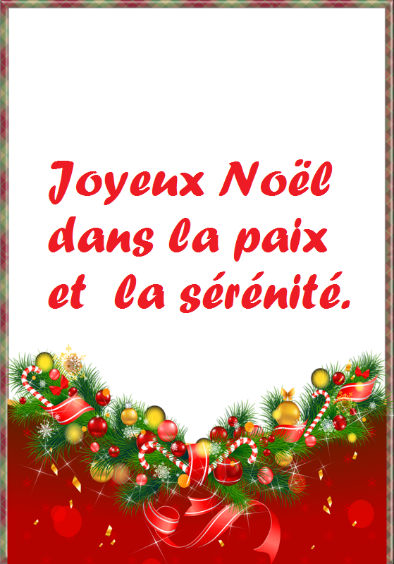 Images pour Facebook: Joyeux Noël dans la paix