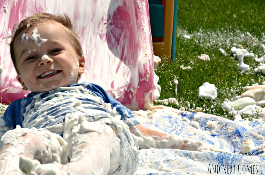 Giant Shaving Cream Rainbow Sensory Play And Next Comes L