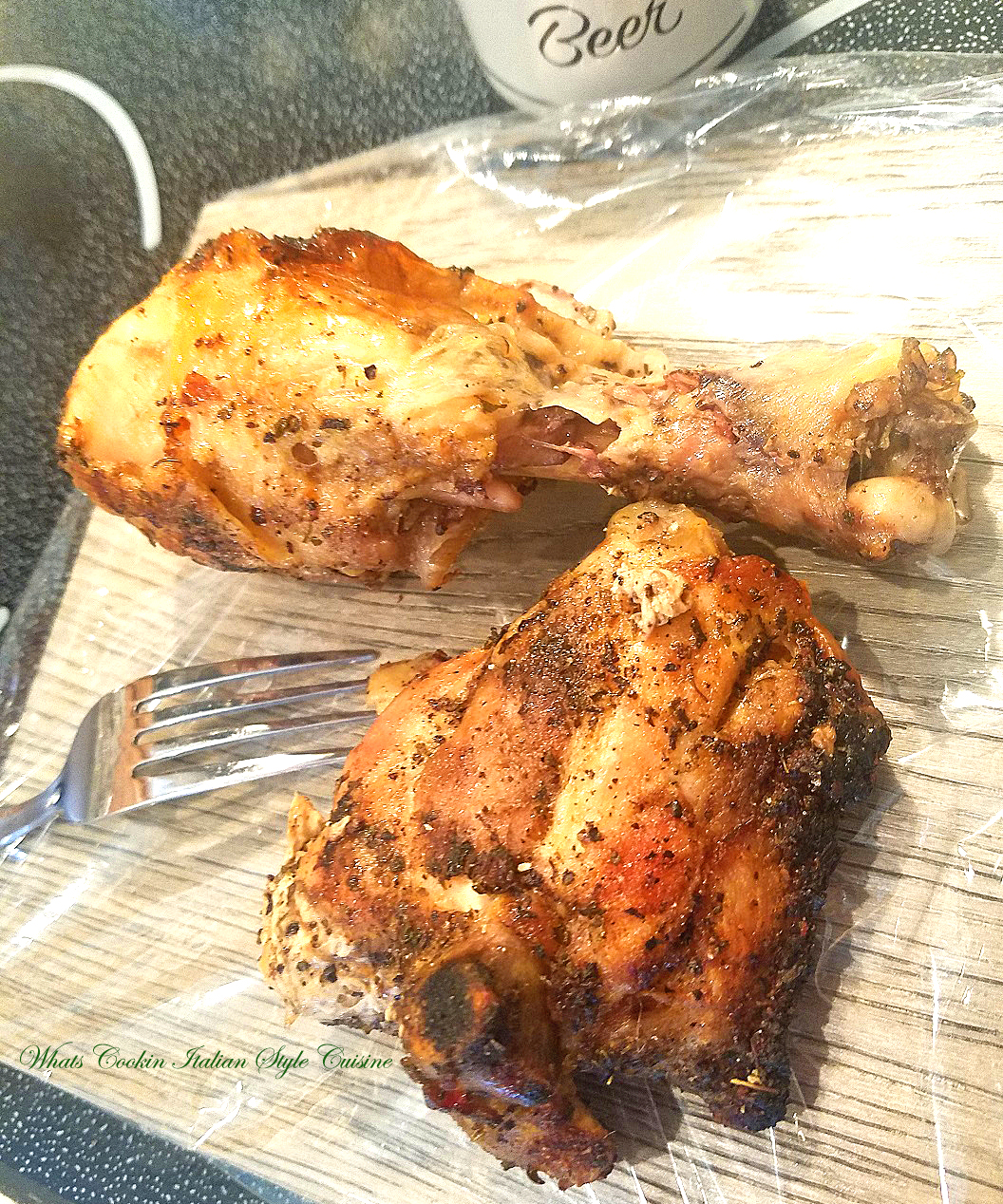 Baked Beer Chicken Legs and Thighs What's Cookin' Italian Style Cuisine
