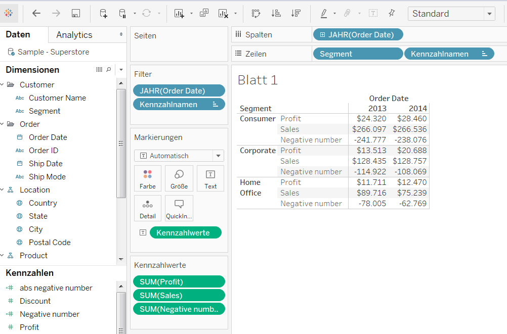 Tableau Number Function ABS