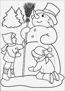 christmas snowman coloring page