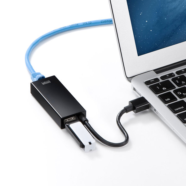 デジタルガジェット備忘録: 【サンワサプライ】USBポートを減らさない有線LANアダプタ