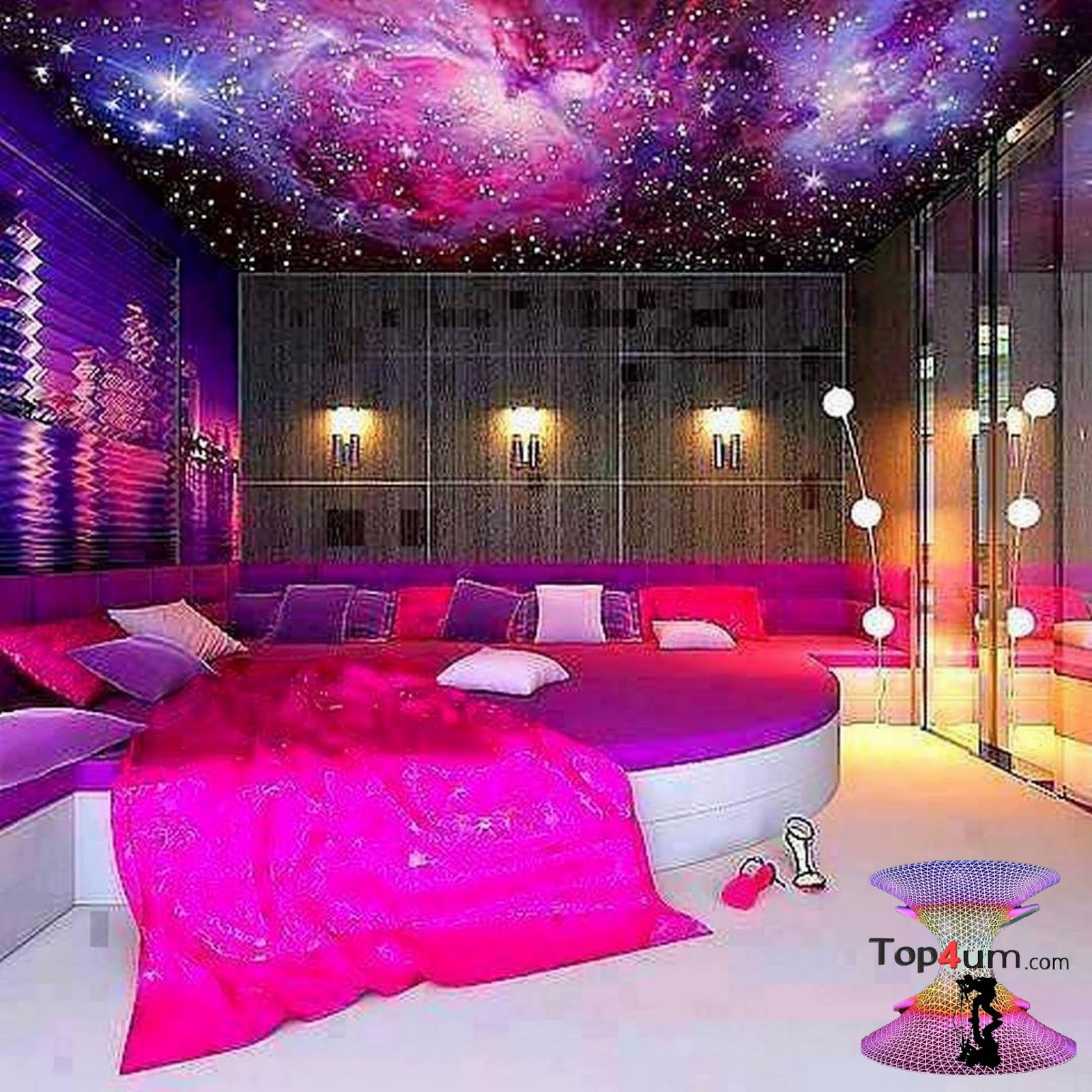 Комната красиво красивая недорого. Комната в космическом стиле. Спальня в стиле космос. Самые красивые комнаты для девочек. Шикарная комната для девушки.