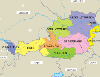 tirol austrija karta Political Map of Austria | Map of Austria Region Geography Political tirol austrija karta