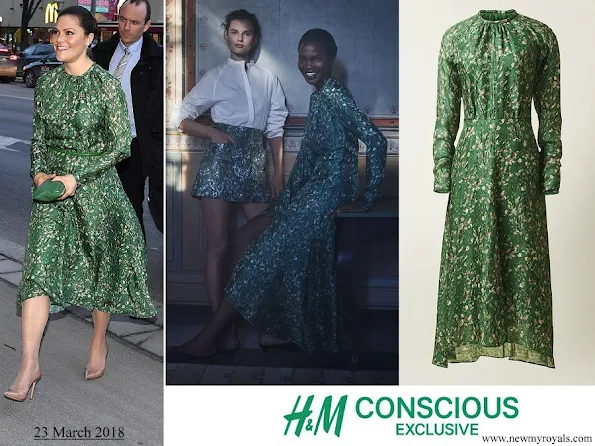 Crown Princess Victoria wore H&M dress from Conscious Exclusive Collection 2018