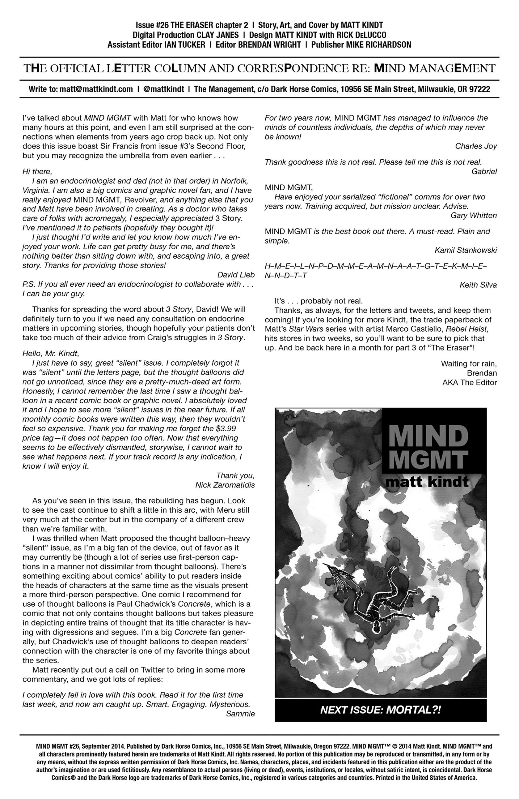 Read online MIND MGMT comic -  Issue #26 - 27