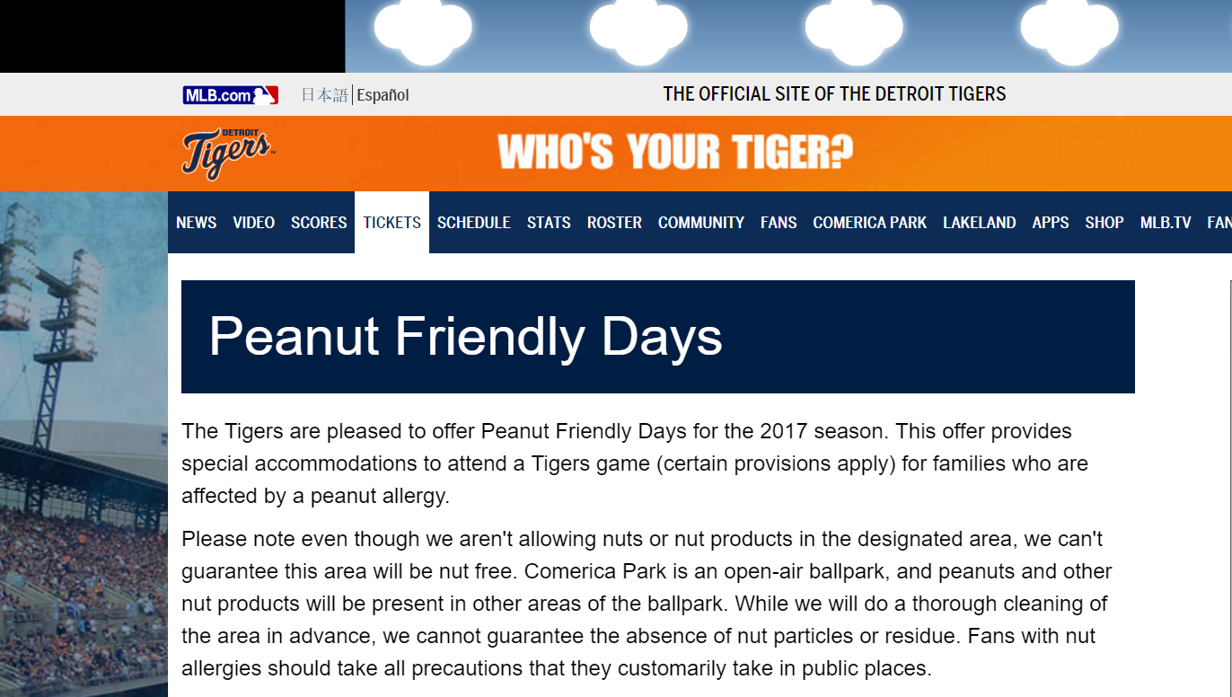 Free to Enjoy Baseball Peanut Allergy Friendly Baseball Games 2017