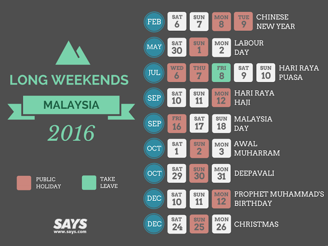 Cuti Hujung Minggu Yang Panjang Tahun 2016