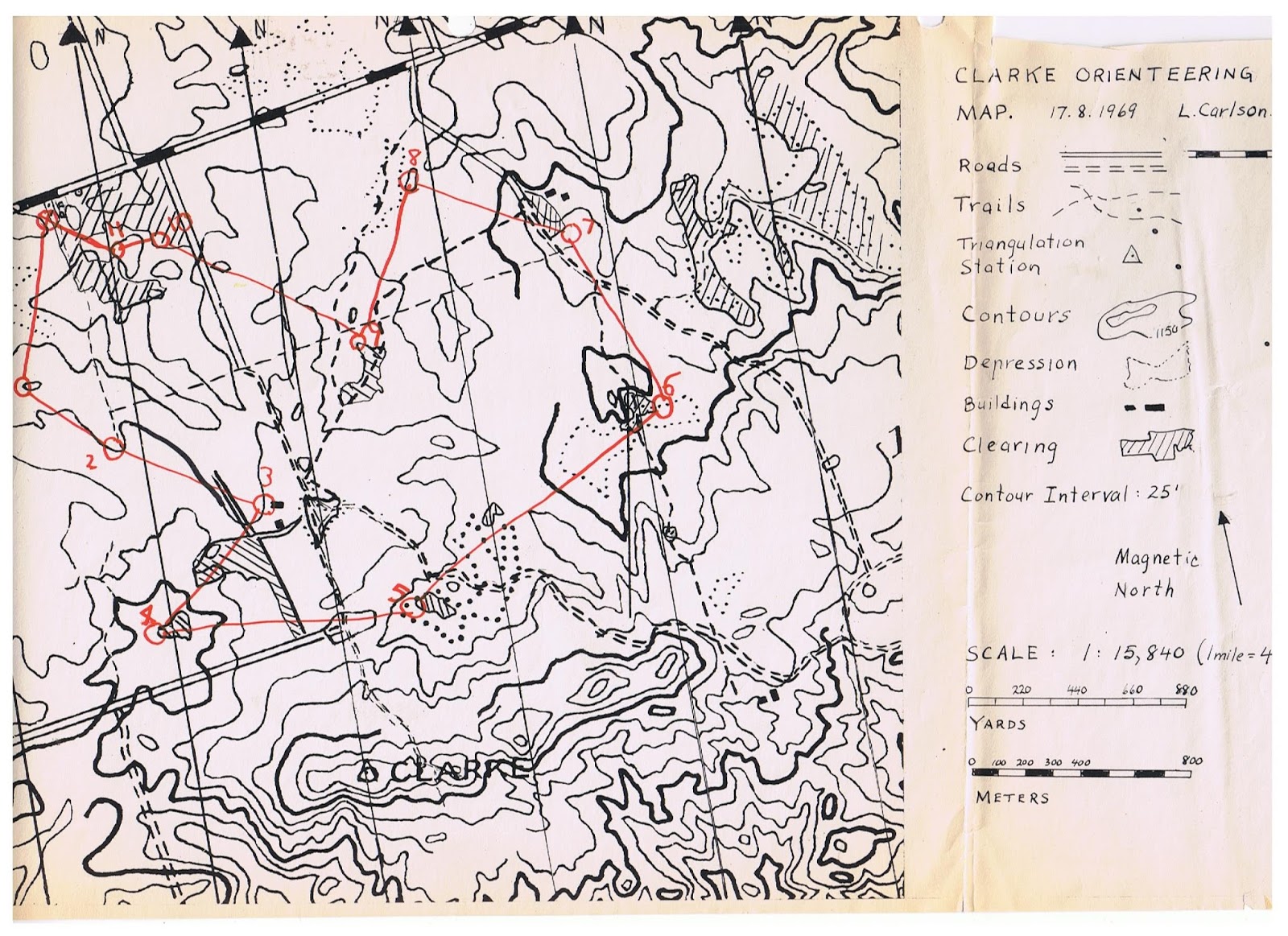 Orienteering Canada 50th Anniversary Historical Collection Map Clarke