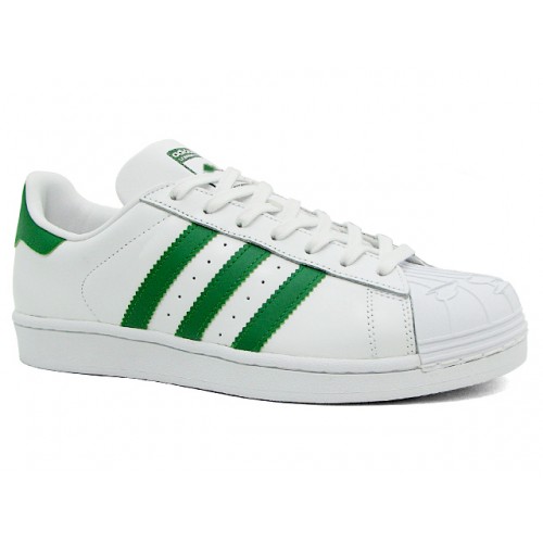 adidas superstar blancas y verdes