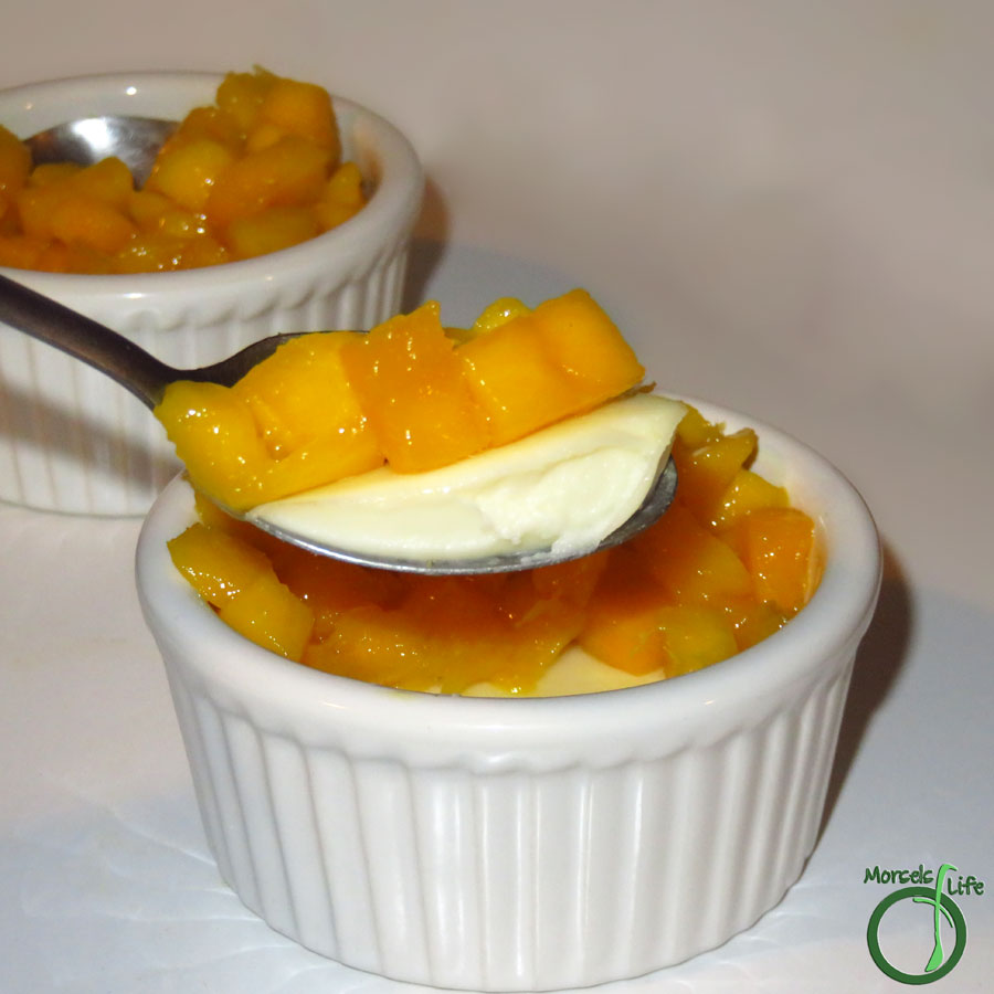 Morsels of Life - Mango Panna Cotta - Wow your friends by making your own sweet, creamy, and luxuriously elegant mango panna cotta - it's easier than you think, and only 5 ingredients!