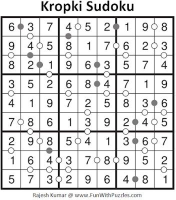 Answer of Kropki Sudoku Puzzle (Fun With Sudoku #280)