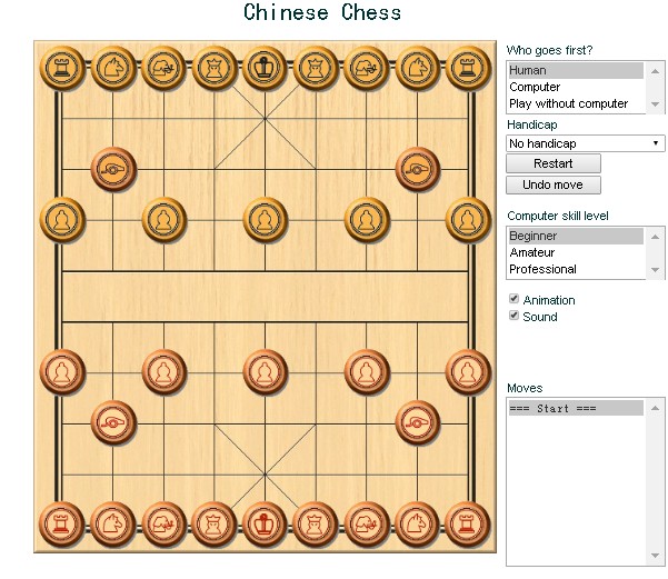 Xiangqi Elephant Game Play Chinese Chess Online Against the Computer with Westerner Pieces