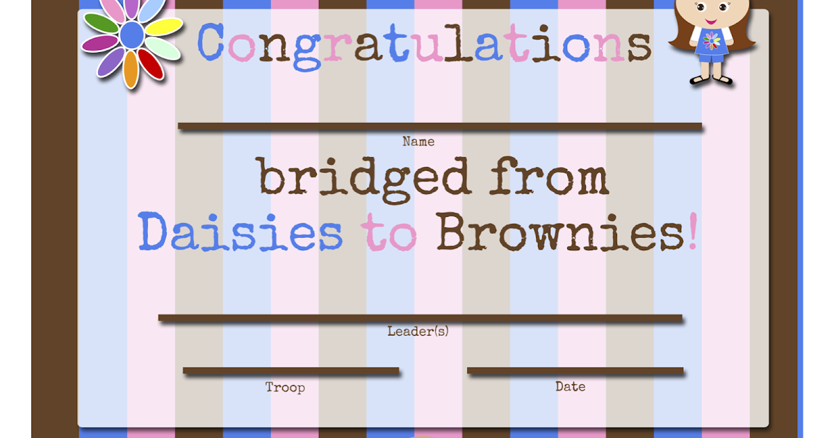 My Fashionable Designs Girl Scouts FREE Printable Bridging Certificates
