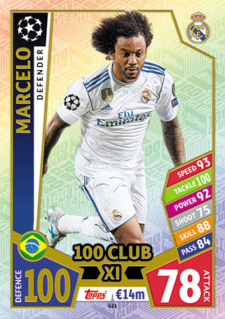 Champions League Match Attax 2017-2018 ☆☆☆ 100 CLUB XI ☆☆☆ Cards #419 to #429 