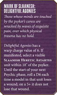 Power through pain!! Er, sort of... chaos space marines 8th edition emperors children world eaters alpha legion iron warriors night lords legion traits stratagems relics psychic powers