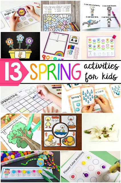 Free printable spring color by sight word practice pages. Perfect activity  for kindergarten, first grade or even preschool.