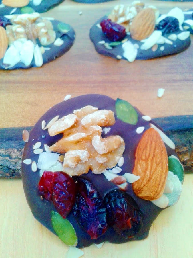 chocolate trail mix bites