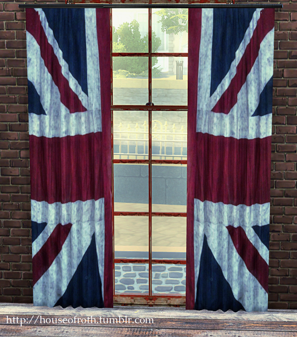 My Sims 4 Blog Vintage Union Jack Curtains By Houseofroth