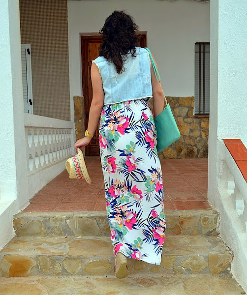maxivestido flores, mi vestido azul, H&M, blogger, blog de moda, fashion blogger, castellón, looks
