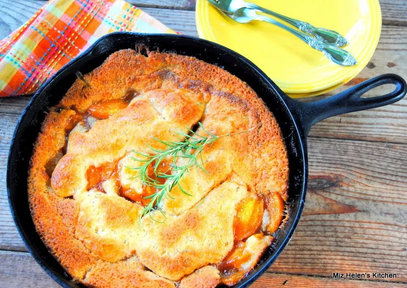 Rosemary Crusted Peach Cobbler at Miz Helen's Country Cottage