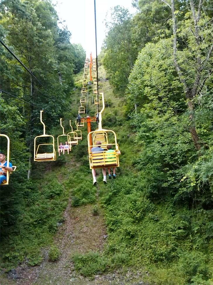 Crockett Mountain Chair Lift in Gatlinburg, Tennessee.