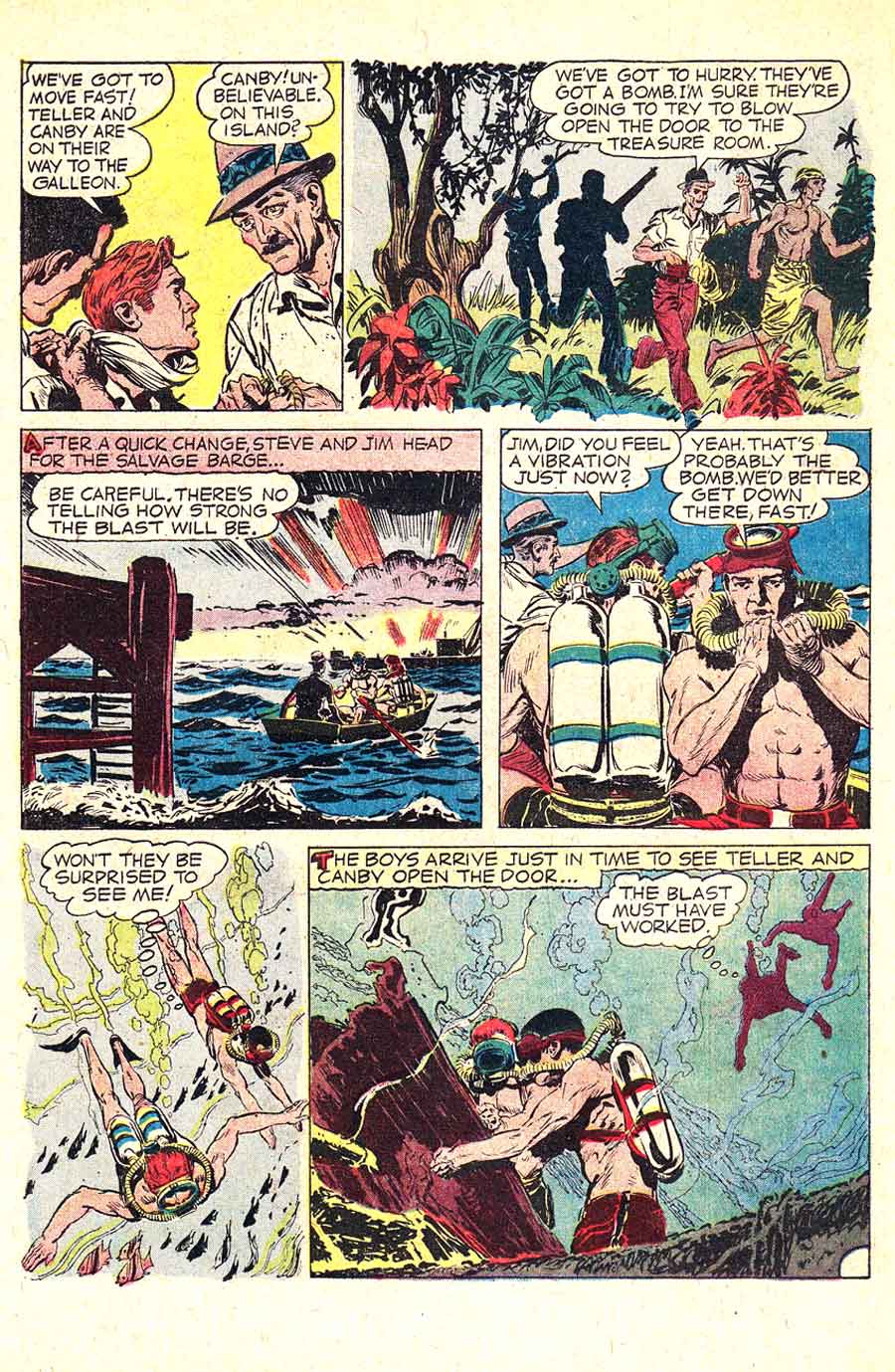 The Frogmen v1 #2 dell 1960s silver age comic book page art by Frank Frazetta