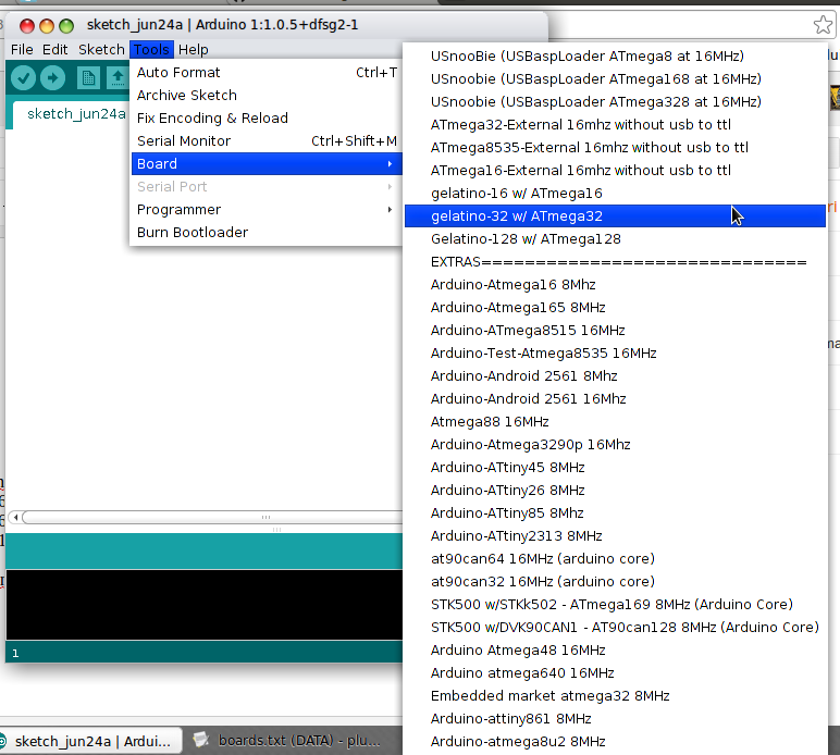 Arduino IDE with atmega 16/32/128 using USB to TTL