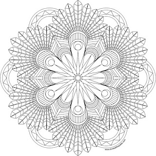 Feathers mandala coloring page- available in jpg and a larger transparent png version- click through
