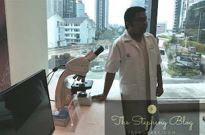 The doctor in Sunfert International Fertility Centre Bangsar South Malaysia introducing the process of observing and checking of sperms sample and quality