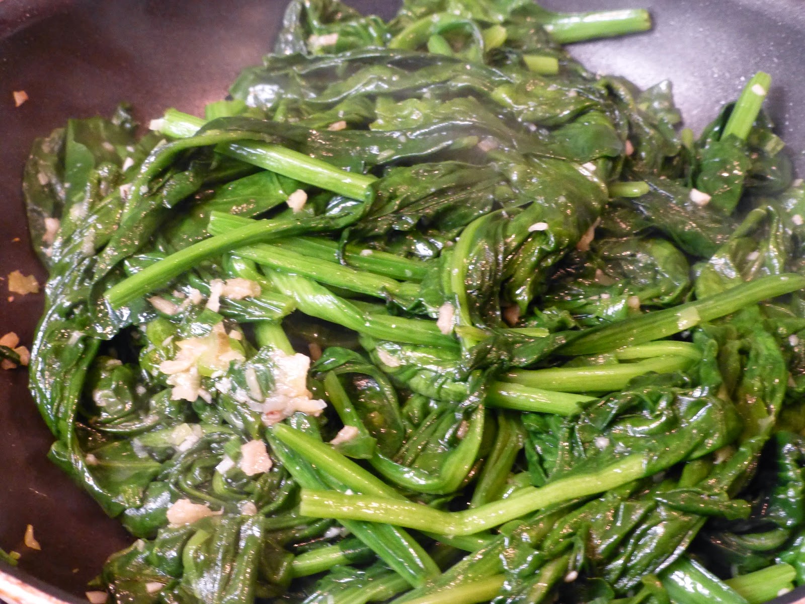 COOK WITH SUSAN Chinese Spinach with ginger, garlic and green onions