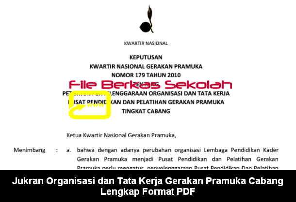 Jukran Organisasi dan Tata Kerja Gerakan Pramuka Cabang Lengkap Format PDF Jukran Organisasi dan Tata Kerja Gerakan Pramuka Cabang Lengkap Format PDF