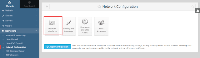 Konfigurasi Interface Menggunakan Webmin