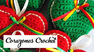 Corazones Crochet para Navidad / Paso a paso