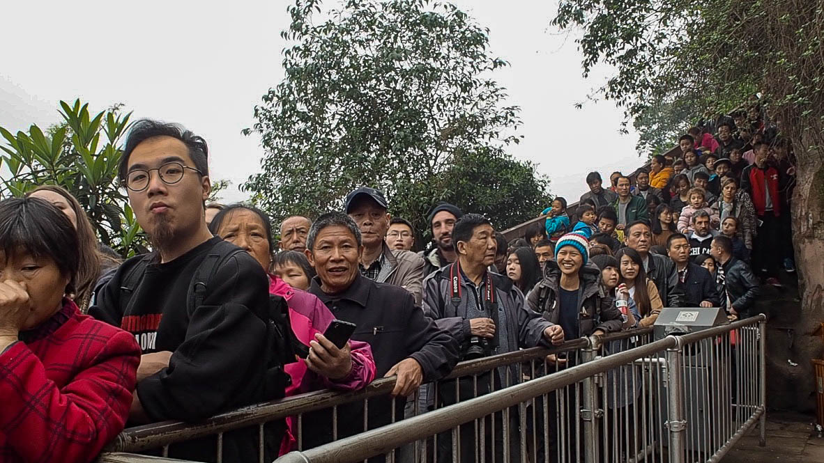 Crowds at Giant Buddha of Leshan, China