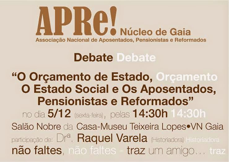 Gaia, debate sobre o Orçamento de Estado e o Estado Social