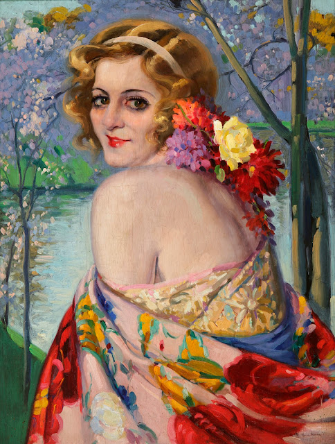 Mujer con mantón, Francisco Pons Arnau, Pintor español, Pintor Valenciano, Pintura Valenciana, Impresionismo Valenciano, Retratos de Francisco Pons Arnau