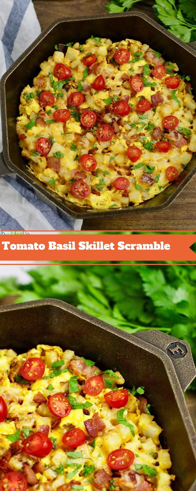 Tomato Basil Skillet Scramble