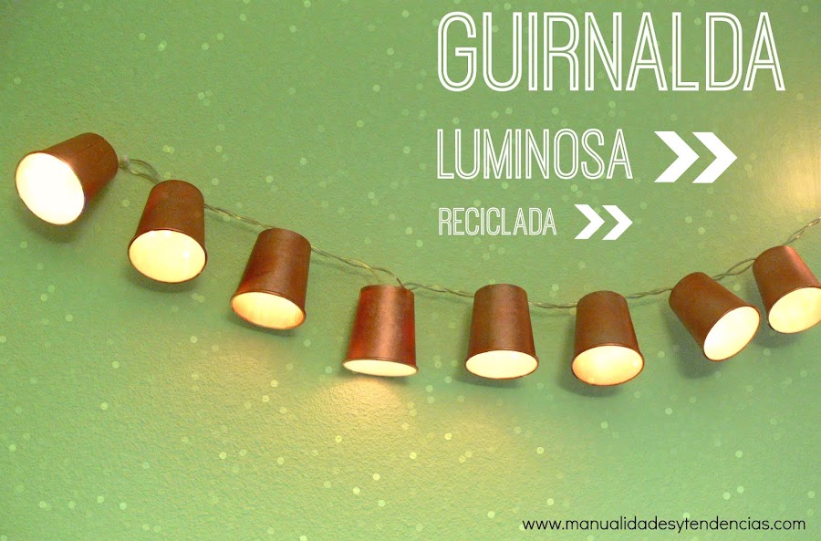 Guirnalda luminosa reciclada