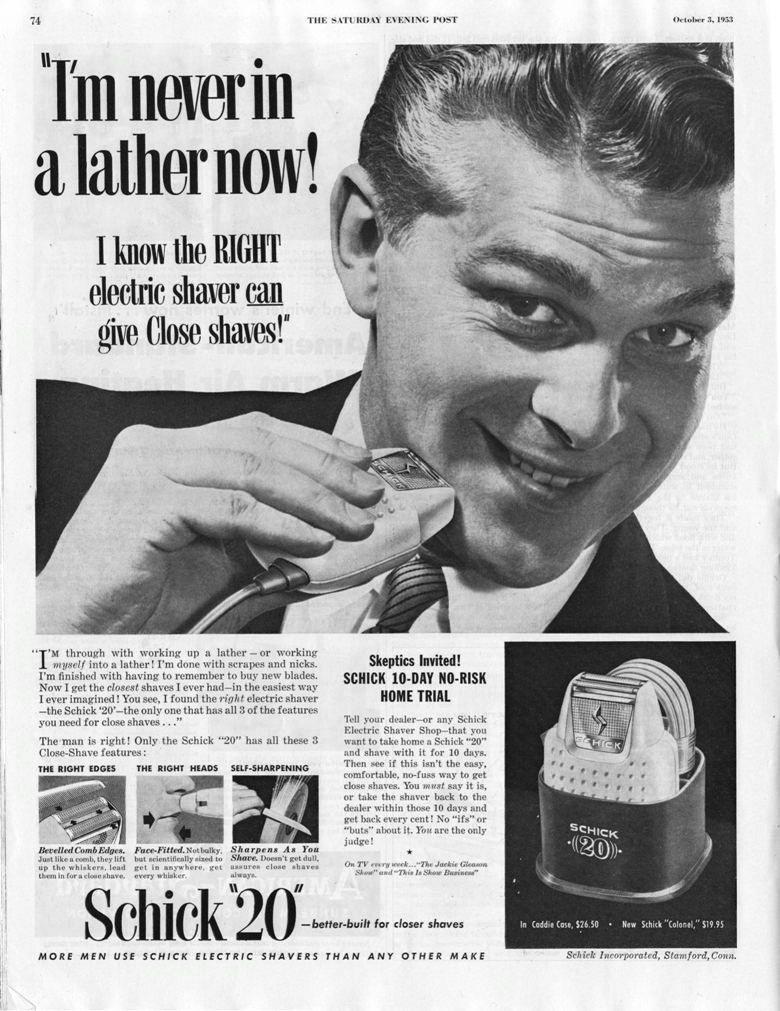 1940 schick electric shavers