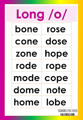 Teacher Fun Files: Long Vowel Sound Chart