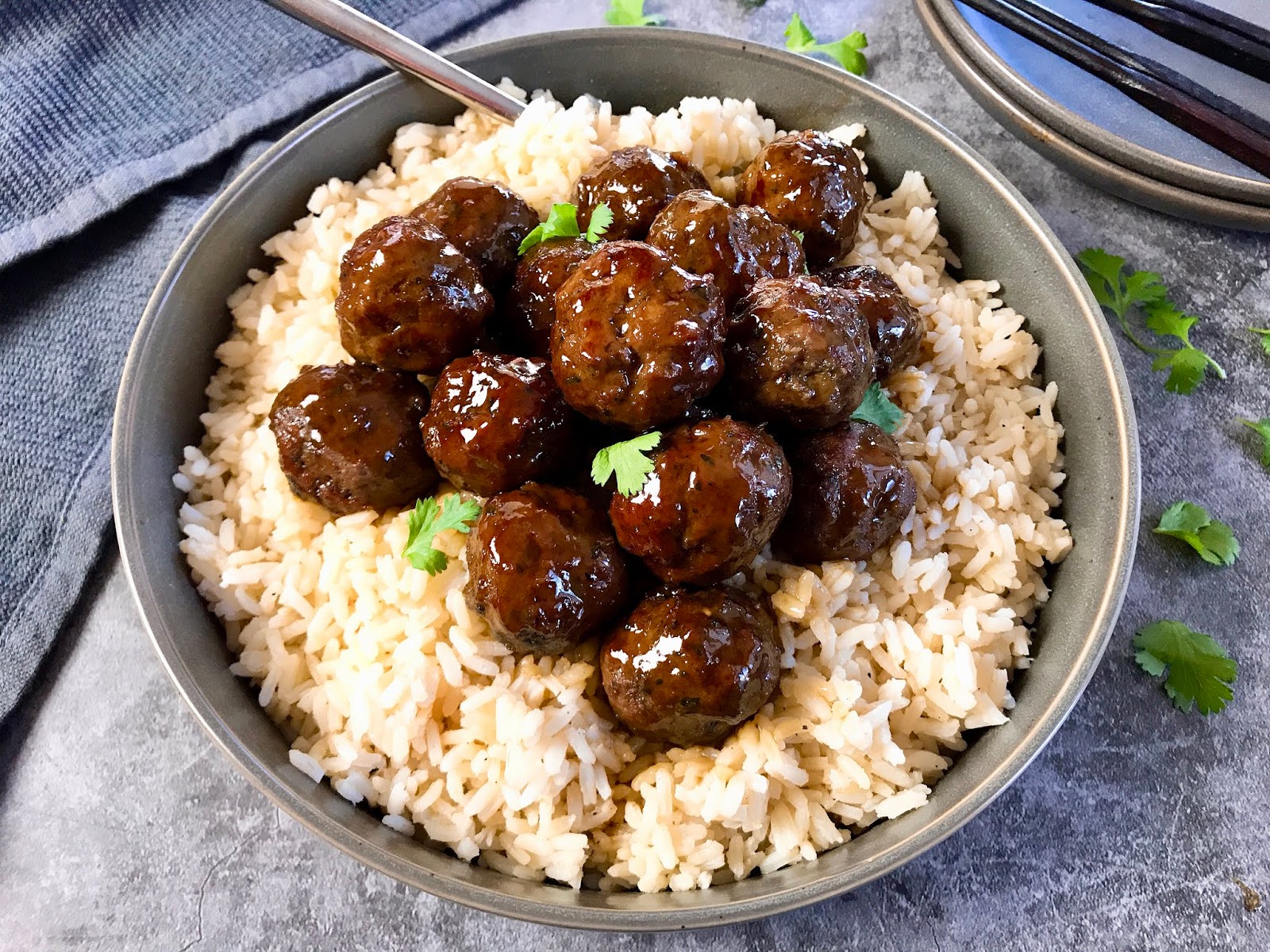 Meatballs in Japanese Teriyaki Sauce