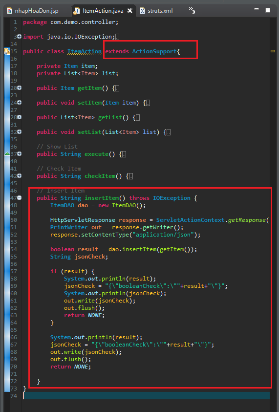 AJAX Form .Post INSERT database Check Ajax Struts 2 JAVA Thế Giới