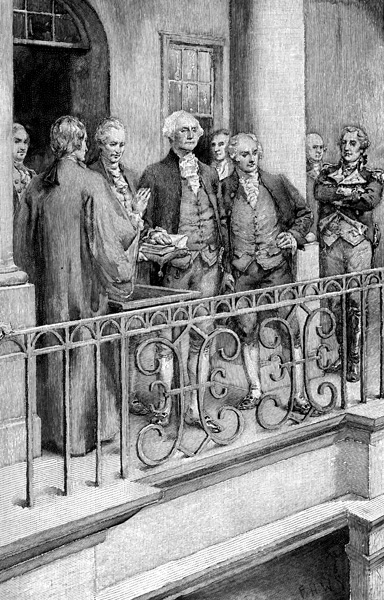 Inaugural Ceremony of George Washington at Federal Hall